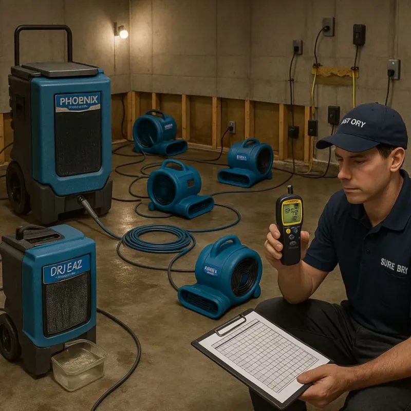 Structural Drying and Dehumidification process in Cocoa, FL
